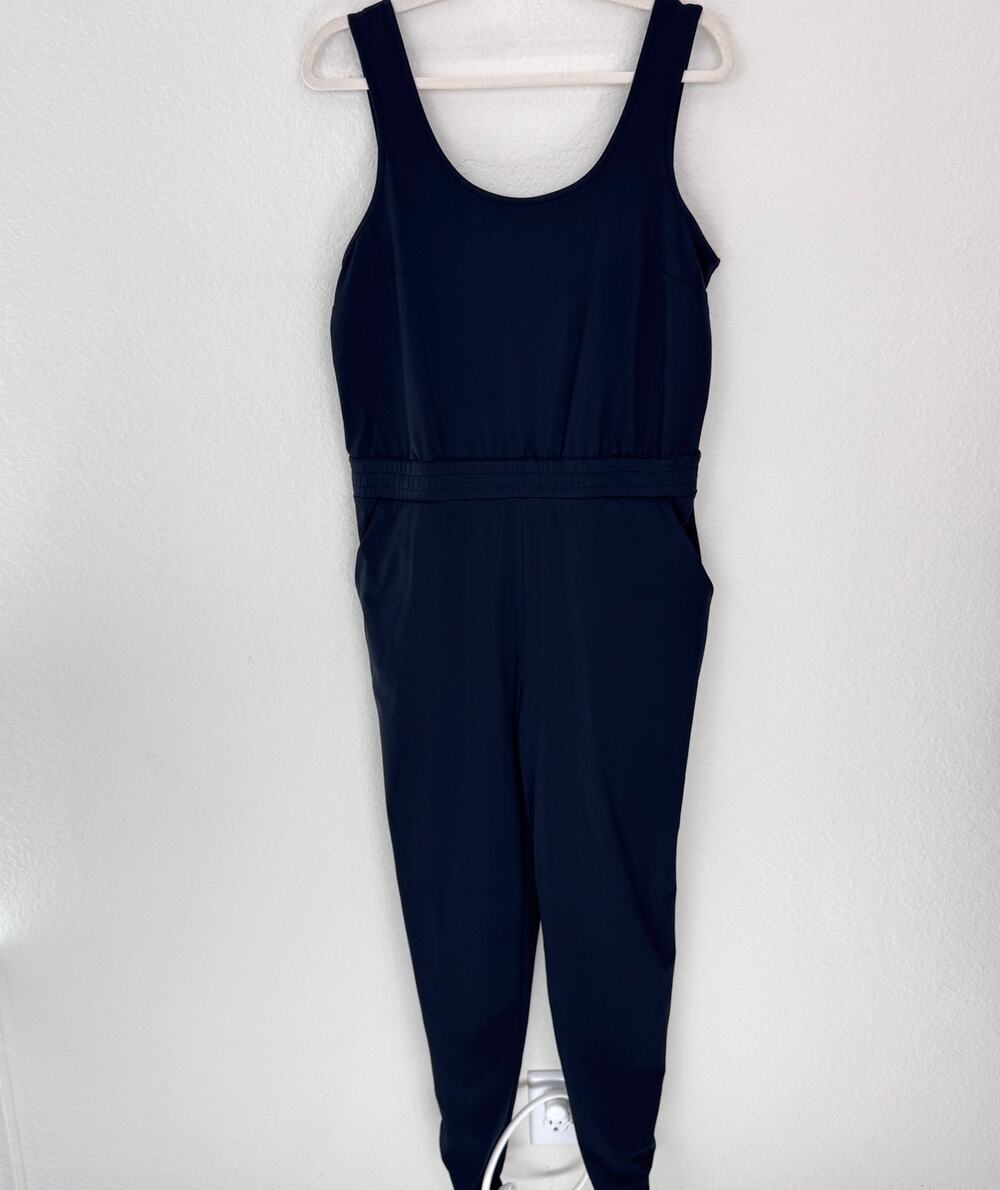 Soma Womens Sleeveless Jumpsuit Size M Scoop Neck Stretch Comfy Minimal Black